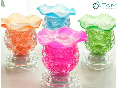 Đèn xông tinh dầu thủy tinh trái nho [Tặng bóng đèn] DXTDD-C0061